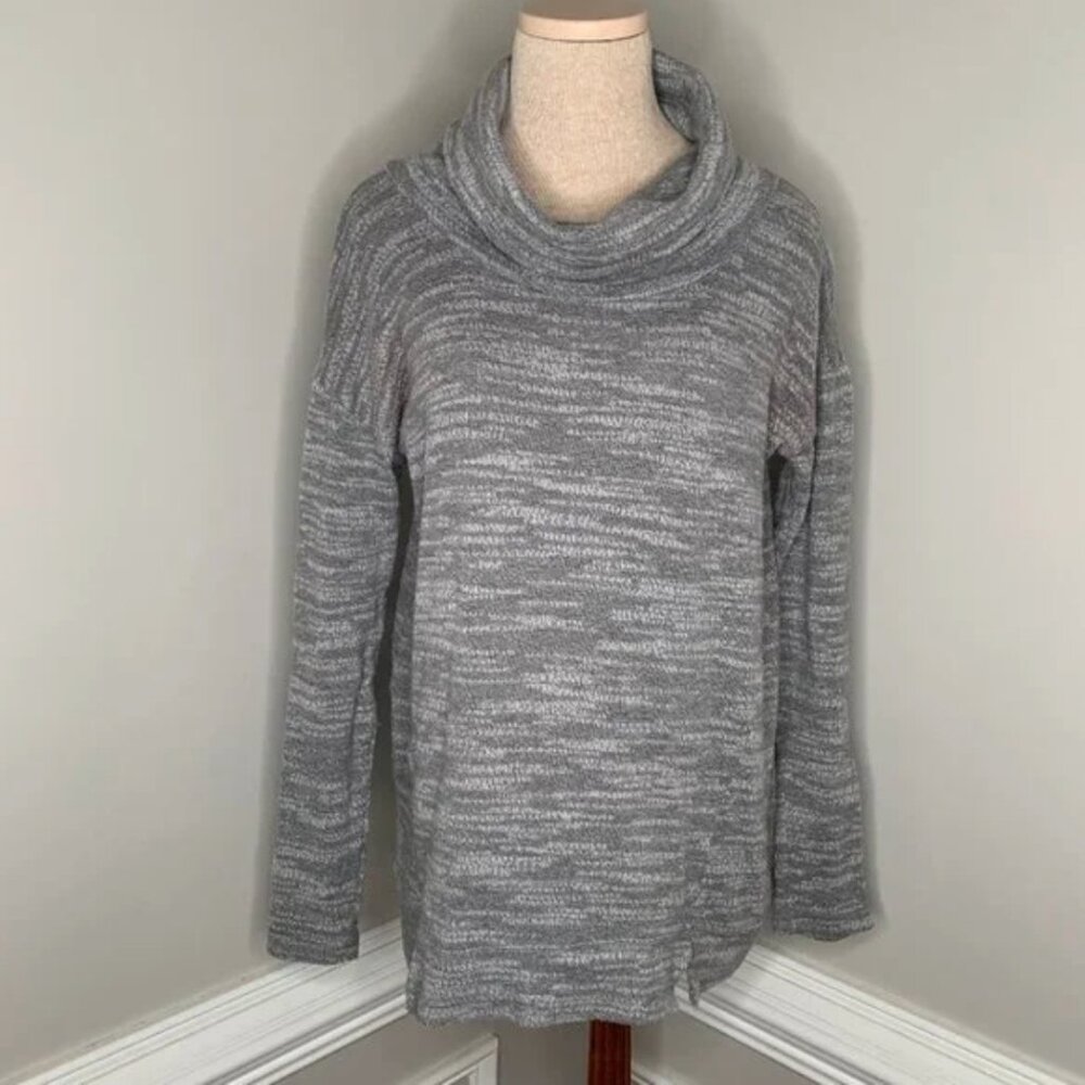 aerie Heathered Long Sleeve Cowl Neck Tunic Gray Size Small